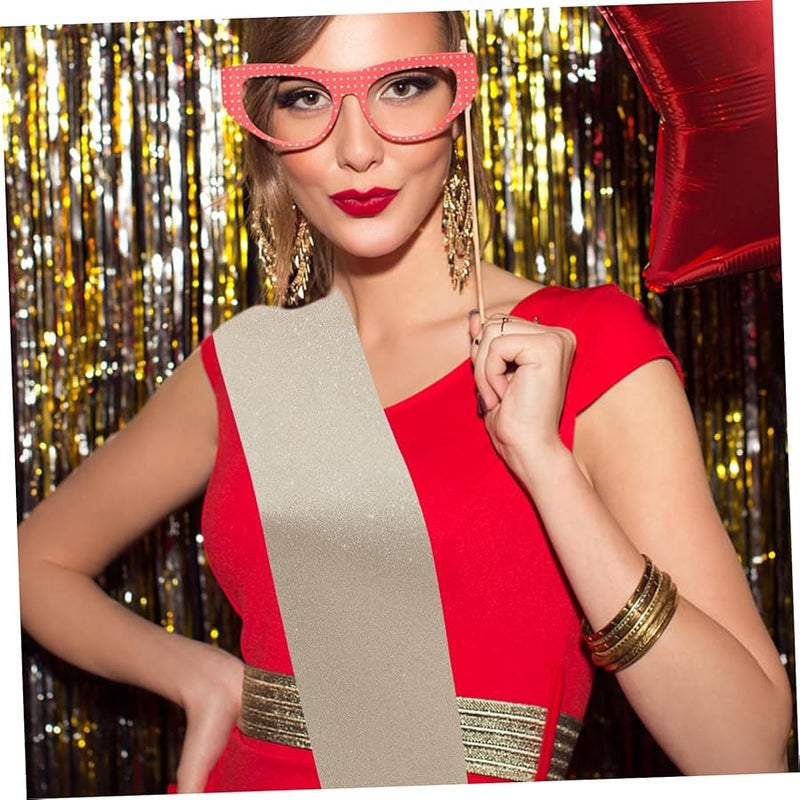 Gleavi Golden Glitter Satin Sash for Women Graduation Wedding Birthday Party Accessory - Image 4